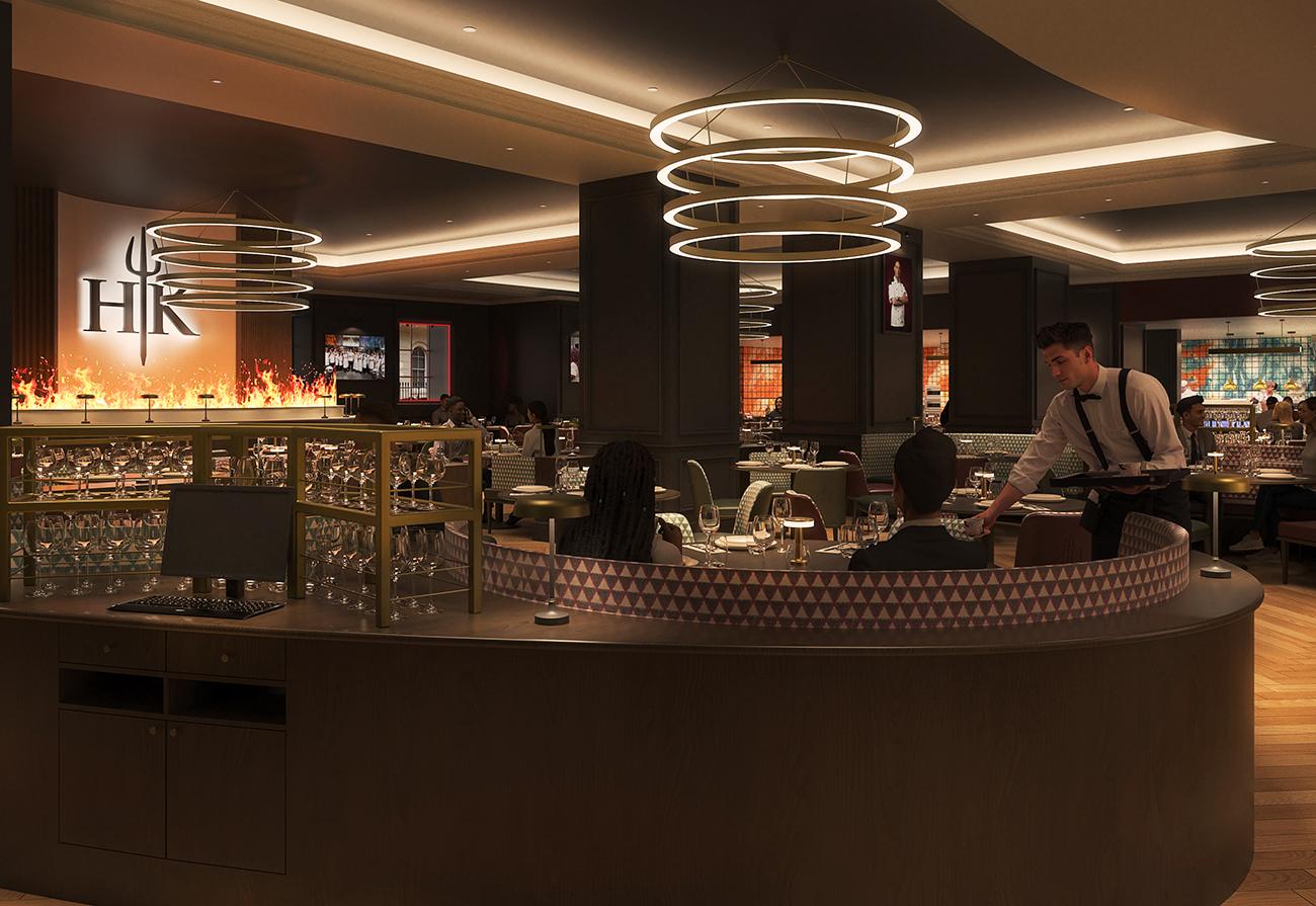 An interior picture of the Hell's Kitchen Restaurant at The Cumberland Hotel